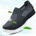 thumbnail image 3 of Men Breathable Mesh Walking Loafers Summer Casual Lightweight Slip-on Sneakers Outdoor Driving Travel Stylish Shoes Gray 11.5 US, 3 of 7