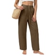 thumbnail image 2 of LIaqionyy Women Pants Elastic Waist Casual Wide Leg Lightweight Sweatpants Trousers Fashion Outfits with Pockets, 2 of 8