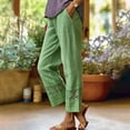 thumbnail image 2 of Tumotour Linen Pants for Women Drawstring Elastic Waist Straight-Leg Pants Athletic Workout Running Joggers with Pocket, 2 of 7