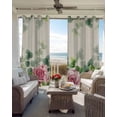 thumbnail image 6 of Spring Pink Roses Kitchen Curtains Pastoral Eucalyptus Leaves Rustic Burlap Cafe Short Curtains for Bathroom Blackout Window Curtain Small Window Treatment Drapes for Bedroom Living Room 42"x45"x2, 6 of 9