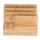 thumbnail image 1 of Station de charge en bambou pour téléphone portable, organiseur en bois avec chargeur USB pour plusieurs appareils, 1 of 4
