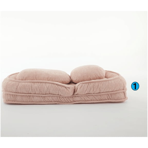 FFZ 69.29" Adjustable Lazy Sofa Couch with 5 Position Recline, Polyester Upholstery, Space Saving, Pink