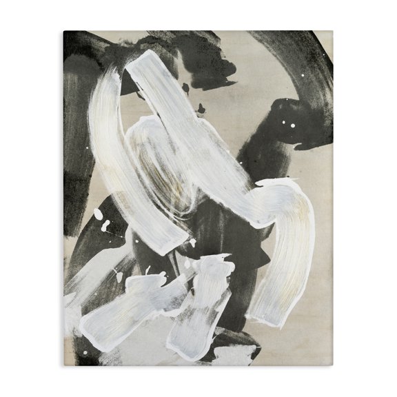 Stupell Industries Contemporary Chaotic White Paint Streak Canvas Art, 16 x 20, by Joris Hoefnagel