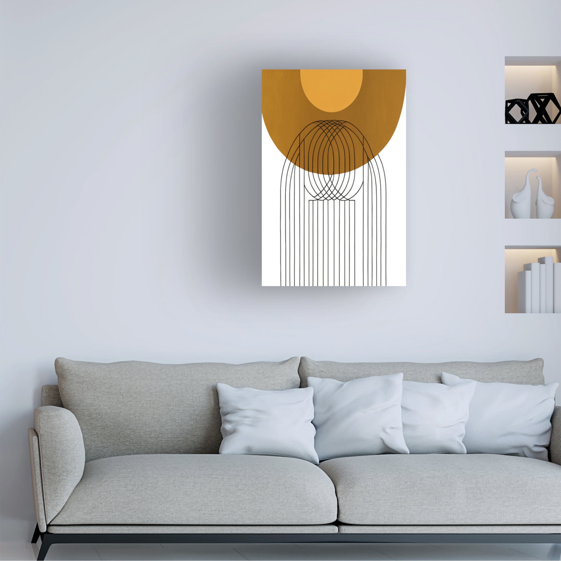 Canvas Wall Art - Ray Heere 'Mid Century Abstract Painting 28' Wall Art for Living Room, Bedroom, or Office Décor by Trademark Fine Art - 16 x 24 Inches