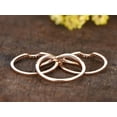 thumbnail image 5 of 3 Bridal Ring Set Half Eternity Matching Band Split Shank Band Curved U Moissanite Diamond Wedding Bands Solid 10K Rose Gold, 5 of 7