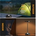 thumbnail image 3 of LED Cordless Table Lamp Rechargeable - Outdoor 6000mAh Battery Operated Portable Table Lights 3 Color Stepless Dimming Table Lamps with Memory Function for Patio Restaurant Dining Black, 3 of 14