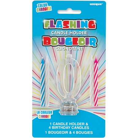 - Blinking Number 0 Cake Decoration and Candles, 5-Piece Set
