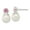 Sterling Silver, variant on Fine Jewelry 925 Sterling Silver Blue Cubic Zirconia and 8-8.5mm Glass Pearl Dangle Earrings for Women
