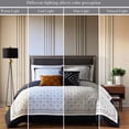 thumbnail image 4 of Bebejan Geometric Black & White 5 Piece Comforter Set, King, 100% Cotton Sateen, Reversible, All Season, Cozy Comfort, 4 of 10