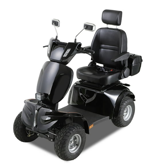 Xlluproid 4-Wheel Mobility Scooter for Adults & Seniors,600lbs Capacity, 3-Speed Electric Powered Mobility Scooter,1000W All Terrain Long Range Adjustable Seat Rear Lockbox,Black