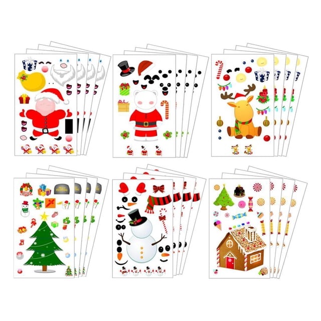 24 piezas de combinación libre de de Navidad autoadhesivas, álbum de recortes de bricolaje, tarjeta