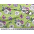 thumbnail image 2 of Soimoi Velvet Fabric Leaves,Succulent & Anemone Flower Print Sewing Fabric Yard 58 Inch Wide, 2 of 3