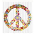 thumbnail image 3 of Ambesonne Hippie Shower Curtain, Floral Peace, 69"Wx84"L, Multicolor, 3 of 5