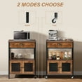 thumbnail image 5 of Catrimown Coffee Cart, Coffee Bar Microwave Cart with Storage, Coffee Cart Station, Rustic Brown, 5 of 8