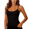 thumbnail image 6 of Aoiroe Women Built-in Bra Tank Tops Sleeveless Casual Shirts Fitted Tank Tops Black L, 6 of 9