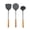 As shown, variant on Silicone Heat-Resistant Design Kitchen Set Cooking Utensils Set Spatula Shovel Soup Spoon with Wooden Handle