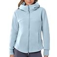 thumbnail image 2 of Zip Up Hoodies for Women 2025 Long Sleeve Plain Full Zipper Thick Hooded Sweatshirt Jacket Coat Outerwear, 2 of 5