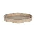 thumbnail image 6 of Kate and Laurel Winstead Decorative Rounded Oval Wood Tray, 20 x 14 x 3, Light Natural Wood, Scalloped Serving Tray with Handles as Tray for Ottoman Coffee Table, 6 of 10