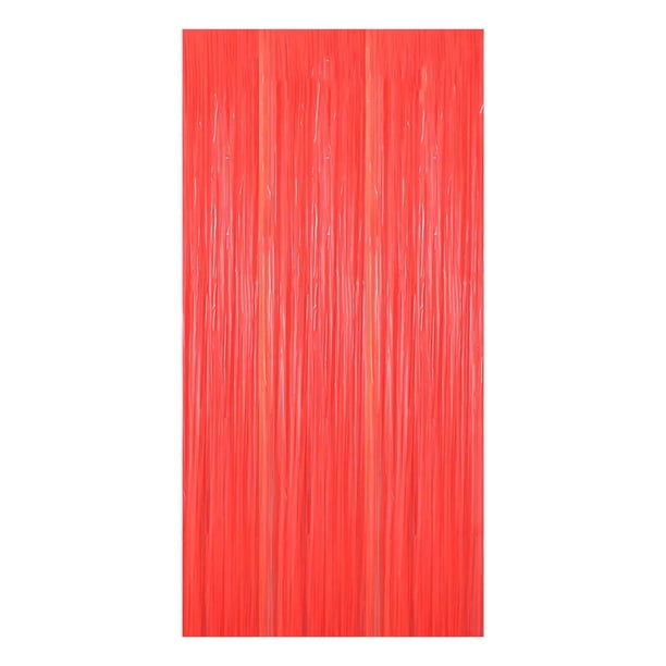 Cortina de borlas fluorescentes de plástico con diseño de macarrones, para fiestas de cumpleaños, como fondo para fotomatón, fácil de colgar, decoración festiva