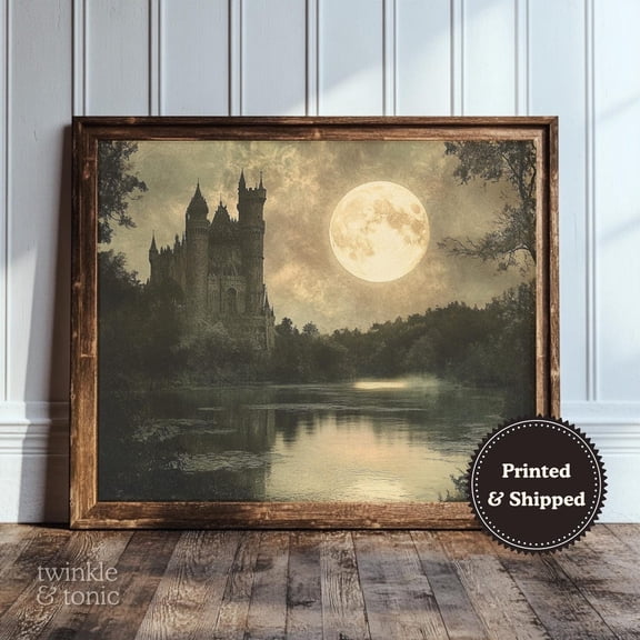 PosterArt Vintage Renaissance Castle Art Print Medieval Wall Décor Dark Academia Poster Antique Aesthetic Home Display, 8x12 UNFRAMED