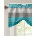 thumbnail image 3 of Tie Up Valance Curtain for Kitchen,Country Wood Board Gray Urquoise Rod Pocket Short Curtains Adjustable Tie-Up Shade Valances,Vintage Gradient Plank Window Treatment for Bathroom Living Room Bedroom, 3 of 8