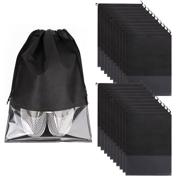 Bolsa de viaje para zapatos, 20 unidades, impermeable, a prueba de polvo, con ventana transparente