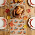 thumbnail image 5 of Orange Blue Pumpkins Fall Table Runner - 36 Inch Long Thanksgiving Sunflower Rustic Cotton and Linen Blended Dress Scarves Farmhouse Table Runner for Kitchen Dining, Coffee Table, 13" x 36", 5 of 8