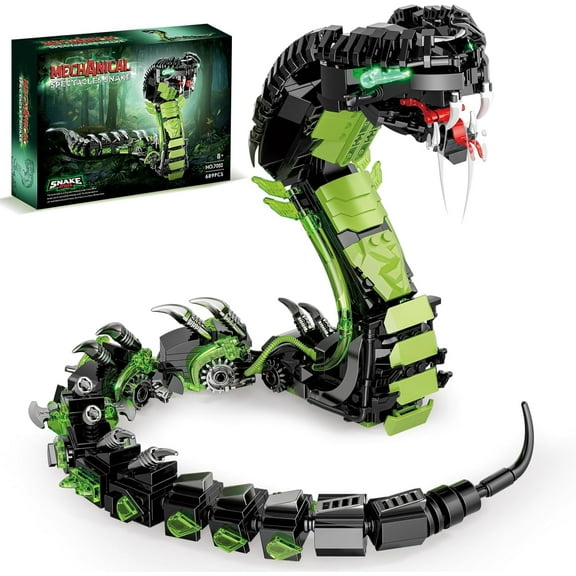 CUTEHELPER Ideas Mechanical Snake Building Set, Creative Horror Cobra Animal Building Blocks Toy for Adults, Compatible with Lego Dragon, STEM Gift for Teens Kids Boys 8 (689 PCS)