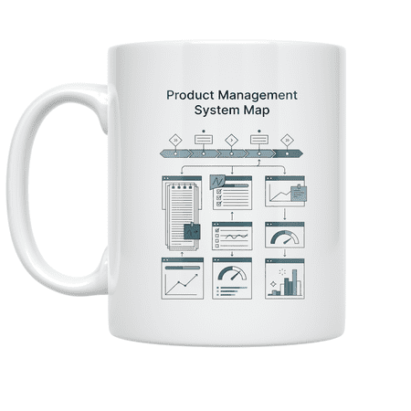 Product Management System Map - Product Manager, 11 oz White Ceramic Coffee Mug