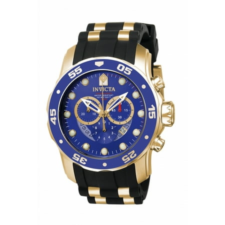 Gold Chronograph Swiss - Men's Pro Diver 6983 Gold Rubber Swiss Chronograph Fashion Watch