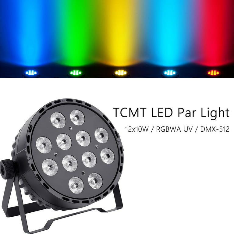 TCMT LED Stage Par Light 120W RGBWA UV 6 in 1 DMX-512 Color Mixer Washer  Light 