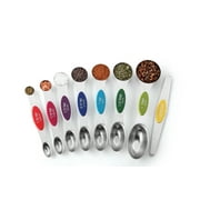 Spring Chef Multi-Color Magnetic Measuring Spoons Set, Dual Sided, Stainless Steel, Fits in Spice Jars, Multi-Color, Set of 8