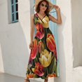 thumbnail image 2 of Nostalgic Vintage Floral King Size Sleeveless Dress Dresses Summer Women Dresses Clothing Woman Dresses Dress, 2 of 7
