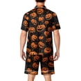 thumbnail image 4 of Halloween Pajamas Men Cute Halloween Pajamas for Men Matching Halloween Pajamas Pumpkin Pajamas Men Halloween Pjs Halloween Pajamas Men Casual Short Sleeve Button Down Tops Shorts, Black, L, 4 of 4