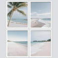 thumbnail image 3 of PixonSign Framed Wall Art, White Beach Shore Tropical Palm Tree Island Posters, Set of 4 Landscape Colorful Wall Decor Prints, Nature Seaside Wall Décor for Living Room, Bedroom - 12"x16" White, 3 of 5