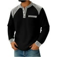 thumbnail image 2 of Gamivast Henley Shirts for Men Waffle-Knit Oversized Raglan Long Sleeve Shirts Patchwork Casual Crewneck Sweatshirts with Pocket Outdoor Hiking Outfits, 2 of 6