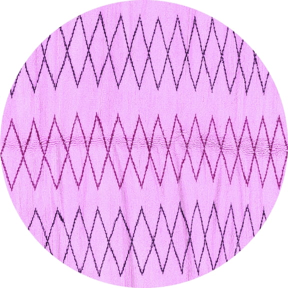 Ahgly Company Indoor Round Solid Purple Modern Area Rugs, 3' Round