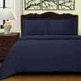 thumbnail image 3 of HomeRoots 528319 Navy Blue King Size Cotton Blend 400 Thread Count Washable Duvet Cover Set, 3 of 5