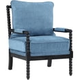 thumbnail image 2 of DUHOME Linen Fabric Spindle Accent Chair with Wood Frame,Spool Chairs with High Resilience Spring Cushion and Armrest Pads, Leisure Armchair for Living Room Bedroom Farmhouse Home Office, 2 of 14