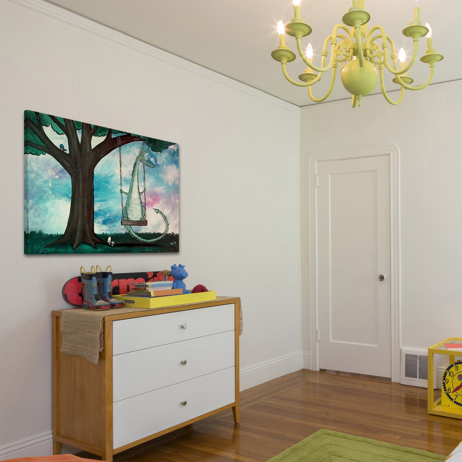 Marmont Hill "Dragon Swing" by Andrea Doss Painting Print on Wrapped Canvas