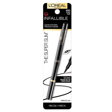 L'Oreal Paris Super Slim Liquid Eyeliner by infallible, 12H Wear and Quick Dry Formula with Smooth and Smudge-Free Application, Black, 1 ml