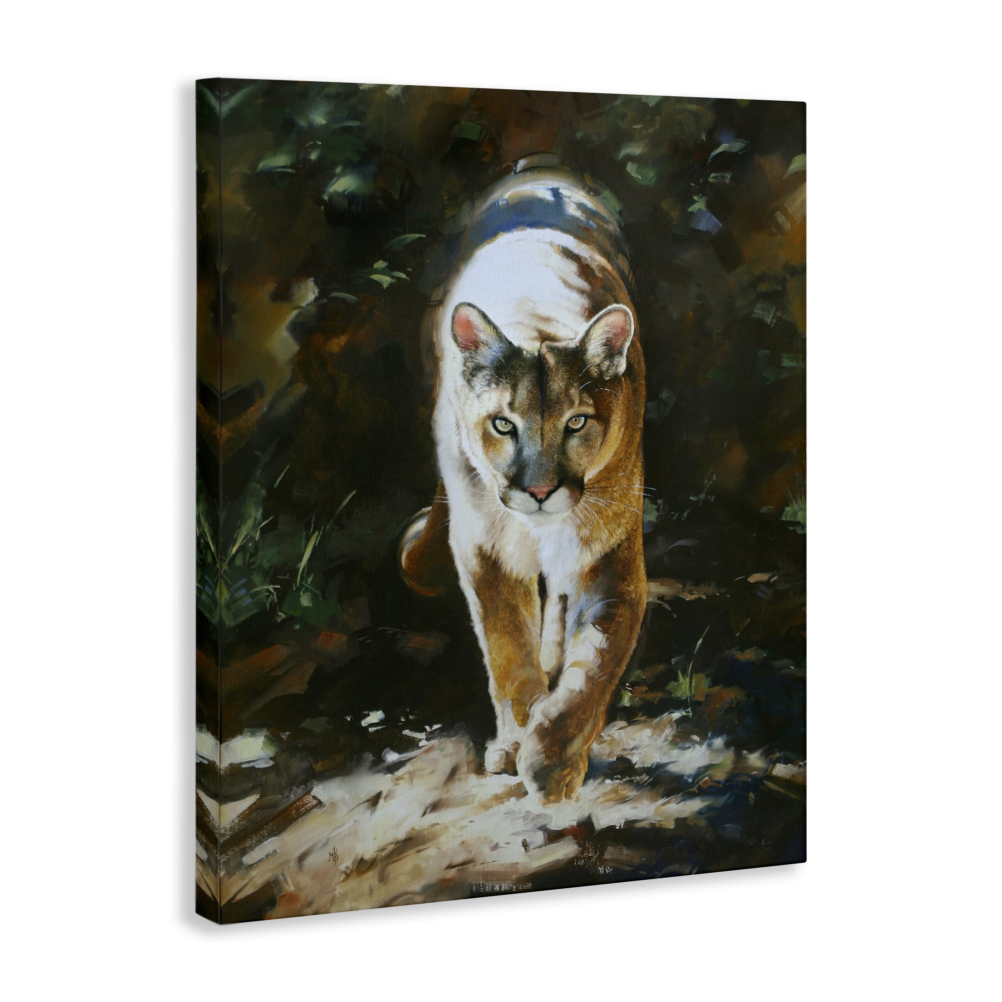 Stupell Industries Out of Shadows Panther Animals Painting Wrapped Canvas Art Print Wall Art, 24 x 30