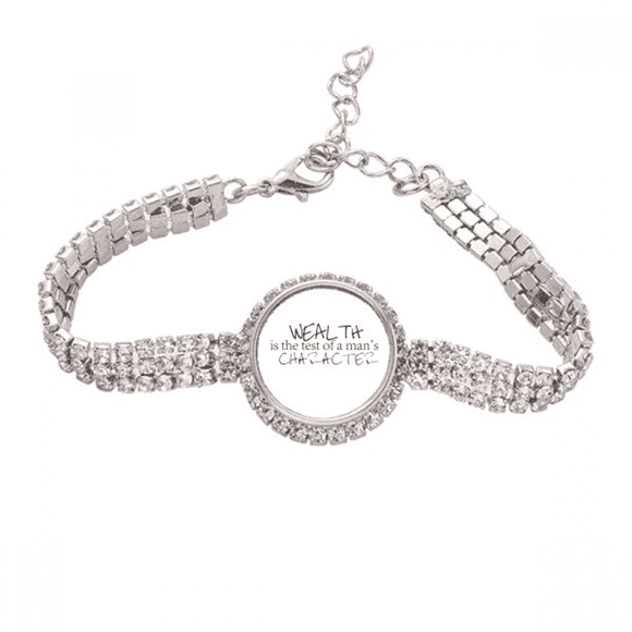 Quote Wealth Is The Test Of A Man's Character Tennis Chain Anklet Bracelet Diamond Jewelry