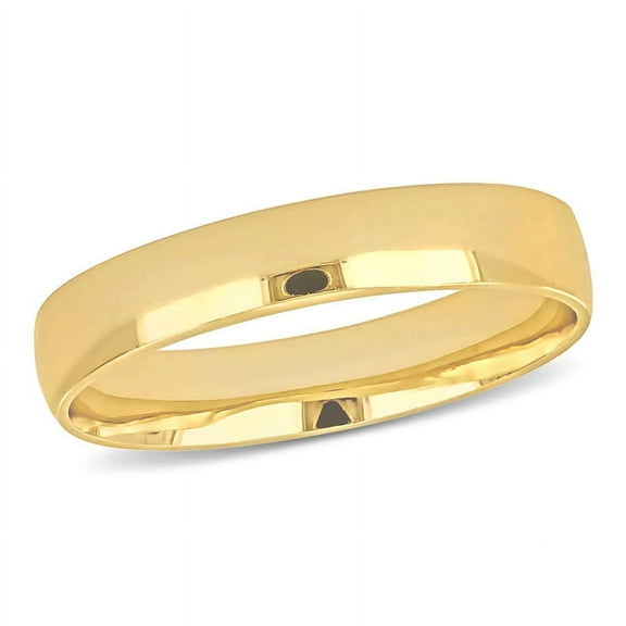 AMOUR 4mm Finish Wedding Band In 14K Yellow Gold