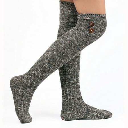 

Yubnlvae Socks Women Button Knee Length Vintage Cashmere FashionLong Sock Comfortable Socks