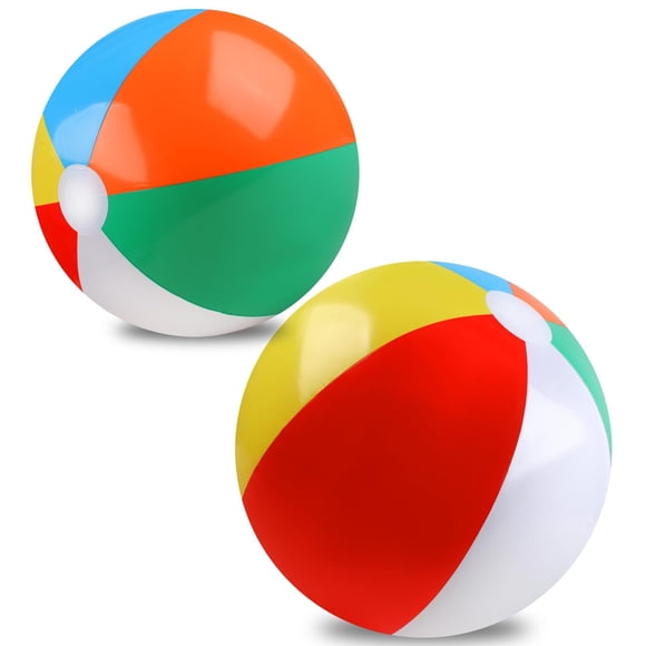 Pelotas de playa REGUICORP de 20 pulgadas para niños, color arcoíris, paquete de 2