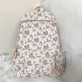 thumbnail image 4 of Floral School Backpack, Lightweight School Bookbag with Drawstring Side Pockets, Portable Laptop Backpack for College Shopping (Style 4), 4 of 9