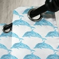 thumbnail image 4 of Ambesonne Sea Grommet Curtain, Aqua Dolphins Leaves, 50" x 63", Blue White, 4 of 6