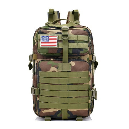 Military Tactical Backpack Army Assault Pack, Premium Black for Men, Water Resistant Survival Rucksack and Molle Bug Out Bag, for Camping Hiking Climbing Trekking Exploring Outdoor Sports,