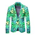thumbnail image 5 of JHLZHS Black Suit Jacket for Men Mens St Patrick's Day Festive Style All over Printed Four Leaf Jacket Suit Mens Slim Fit Suit Jacket Short Mens Suit Jacket Blue, 5 of 5